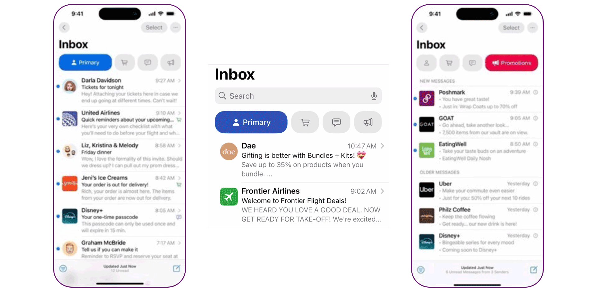 automatic email promotion tab filtering graphic